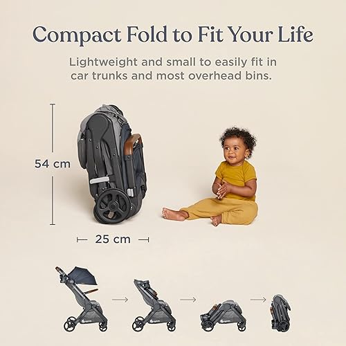 Miniatura 5 de Ergobaby Metro+ - Cochecito compacto para bebé, cochecito ligero que se pliega para almacenamiento en aviones (soporta hasta 50 libras), compatible