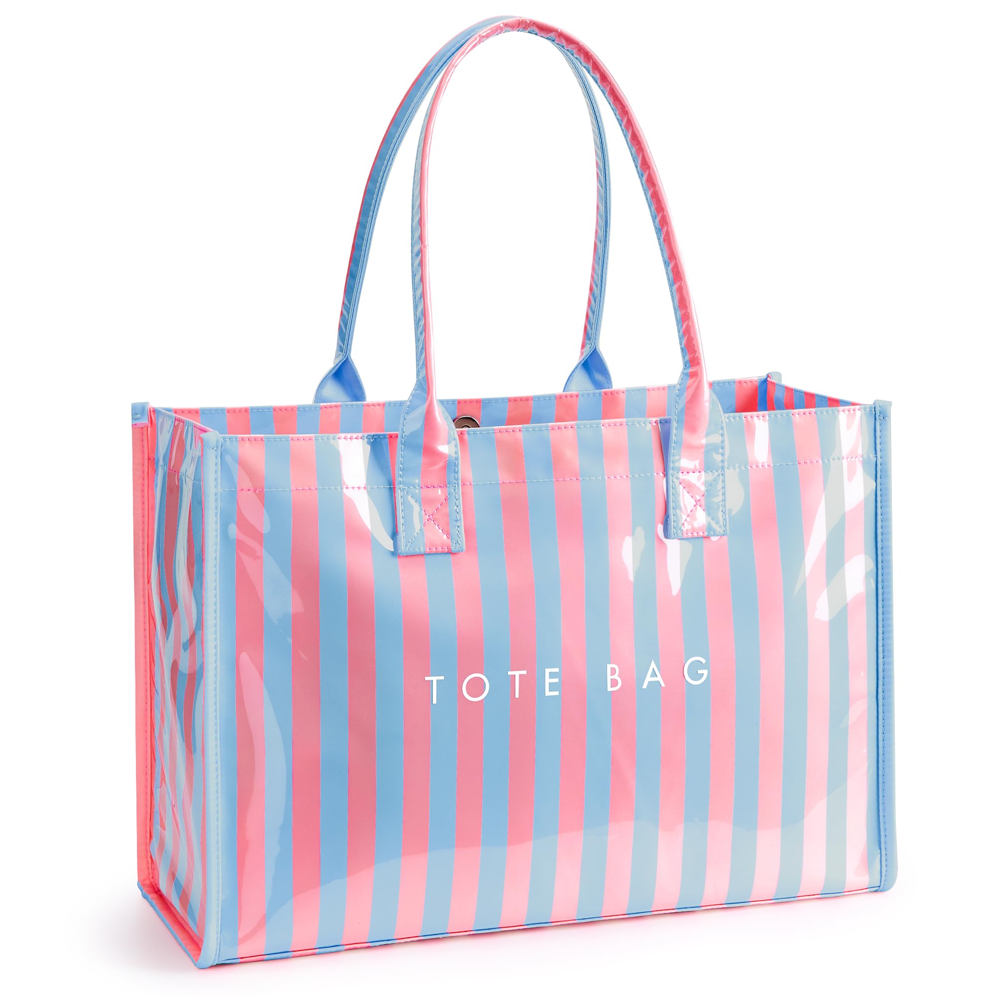 KALIDI PVC Tote Bag Women’s Kraft Paper Work Handbags Purses with Top Handle