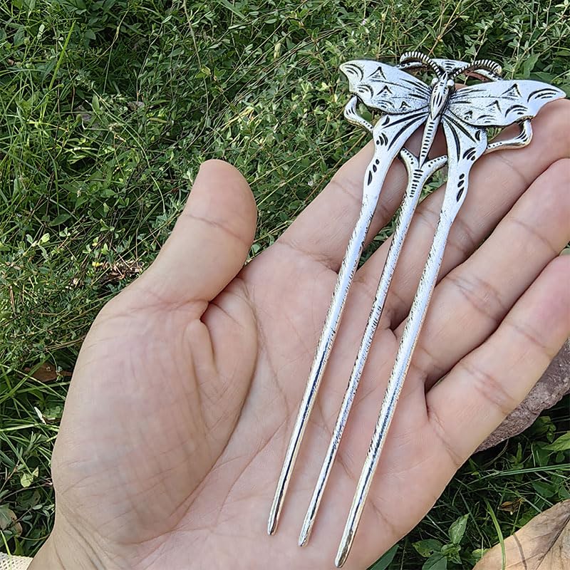 6PCS Witchy Hair Pin Set for Women, Dragonfly Butterfly Moth Crab & Floral U Shaped Hair Sticks, Nature Boho Hair Accessories, Mother’s Day Gift