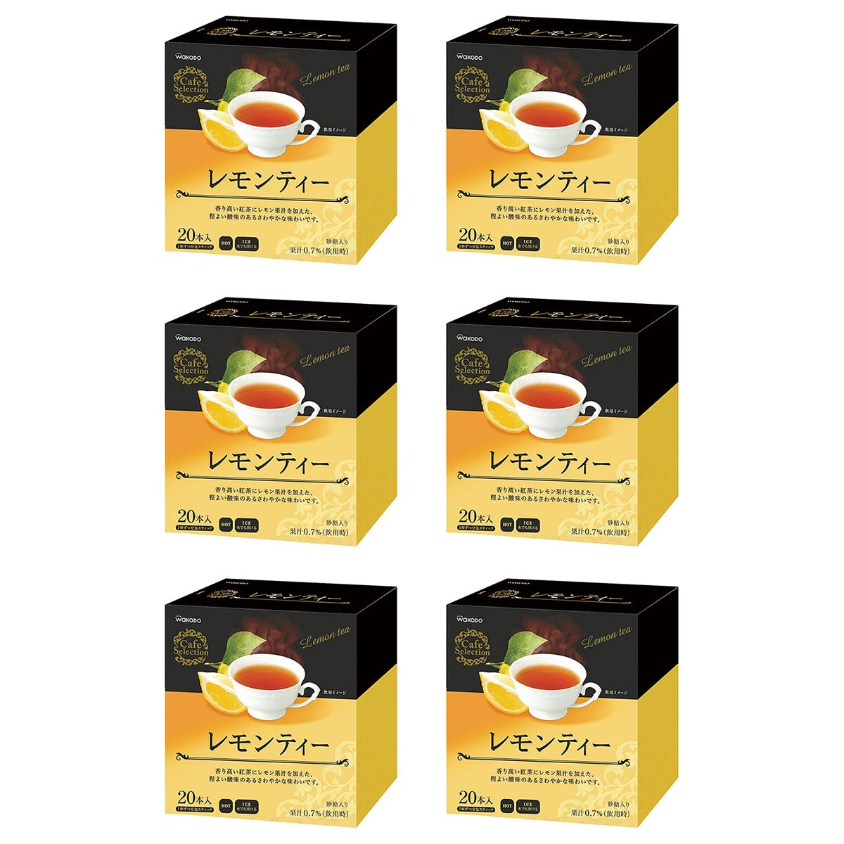 カフェセレクション　スティック　レモンティー　２０本／6箱 Amazon.co.jp: 和光堂 CafeSelection レモンティー 粉末 10g x 20本入