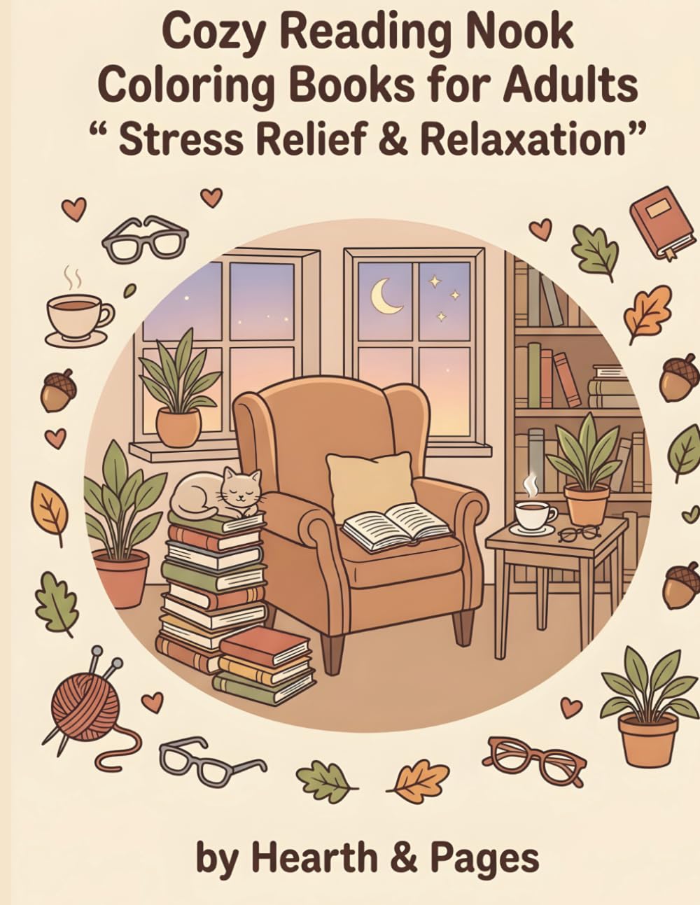 Cozy Reading Nook Colouring Books for Adults: Relaxing Bookshops, Libraries and Rainy Day Space for stress Relief and Mindfulness