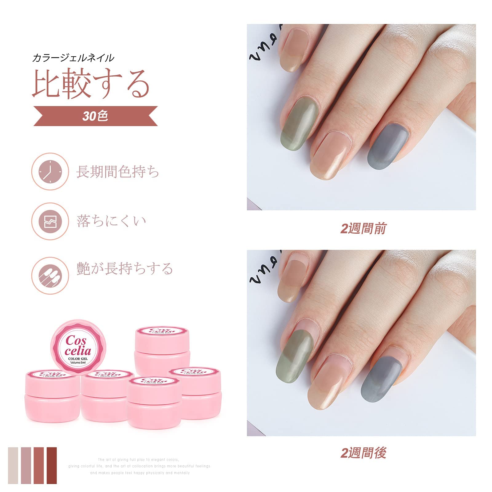 Amazon | COSCELIA UVカラージェルセット ジェルネイル ジェルネイル