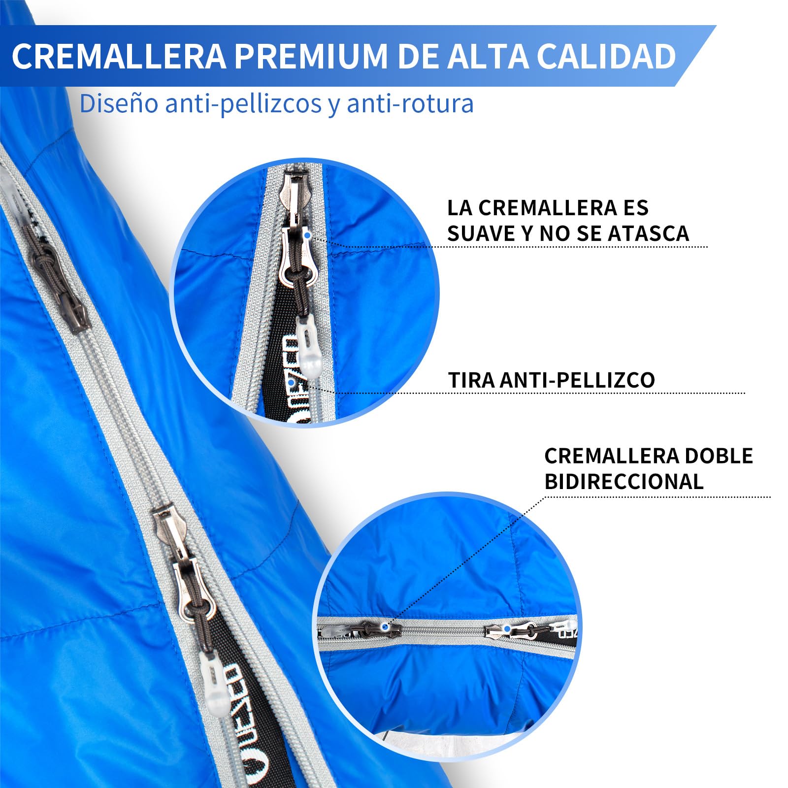 Saco de Dormir Plumón 220 cm x 80 cm 10 ℃ / 0 ℃ / -10 ℃ /-20℃ Saco de Dormir 4 Estaciones Ultraligero Adultos y Niños,Sleeping Bag para Camping y Senderismo
