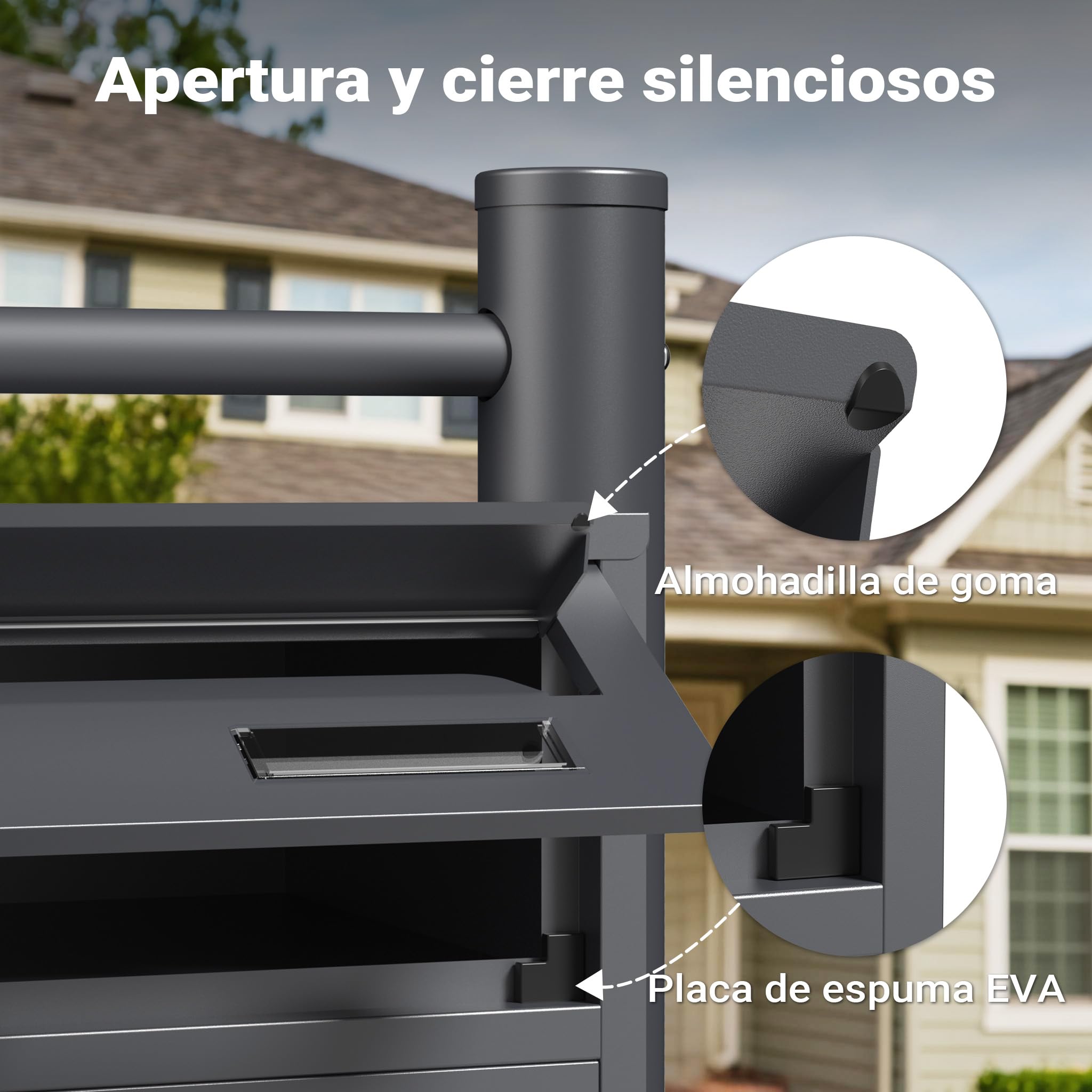 Wiltec Sistema de 3 buzones Color Antracita Acero galvanizado Resistente a la Intemperie con cerraduras de Cilindro y Llaves instalación Independiente Espacio Amplio para Cartas y Paquetes pequeños