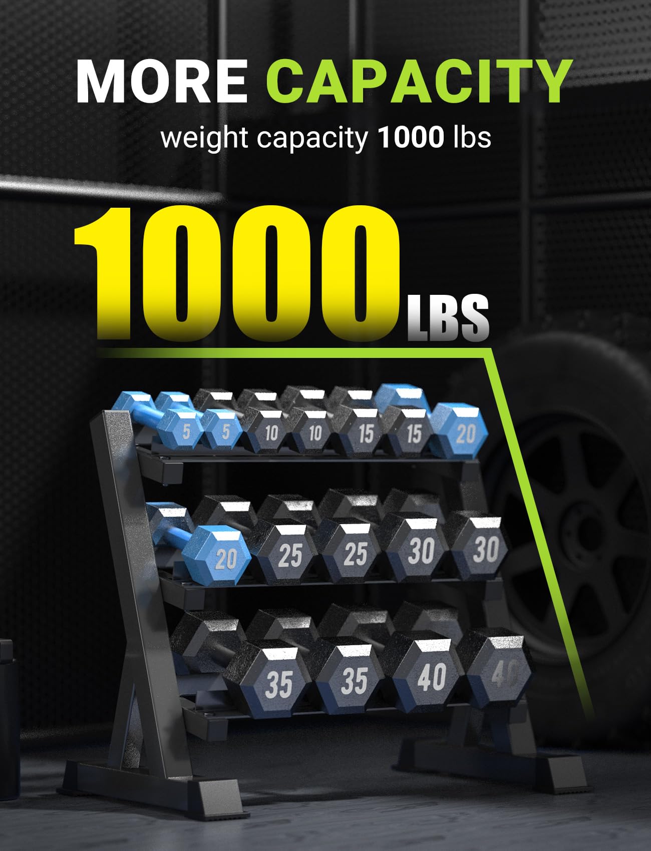 YOLEO Soporte Mancuernas Soporte para Mancuernas de 3 Niveles Deportivo de Interior Fitness en casa para Hombres Equipo de Gimnasio Soporte de Rack Solo Vende estanterías