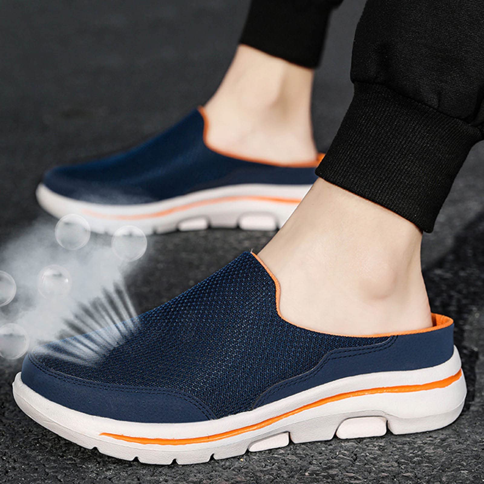 Zapatos casuales para hombre, zapatos deportivos de moda y color sólido, patrón de verano, malla transpirable, cómoda, parte inferior plana, antideslizante, casual