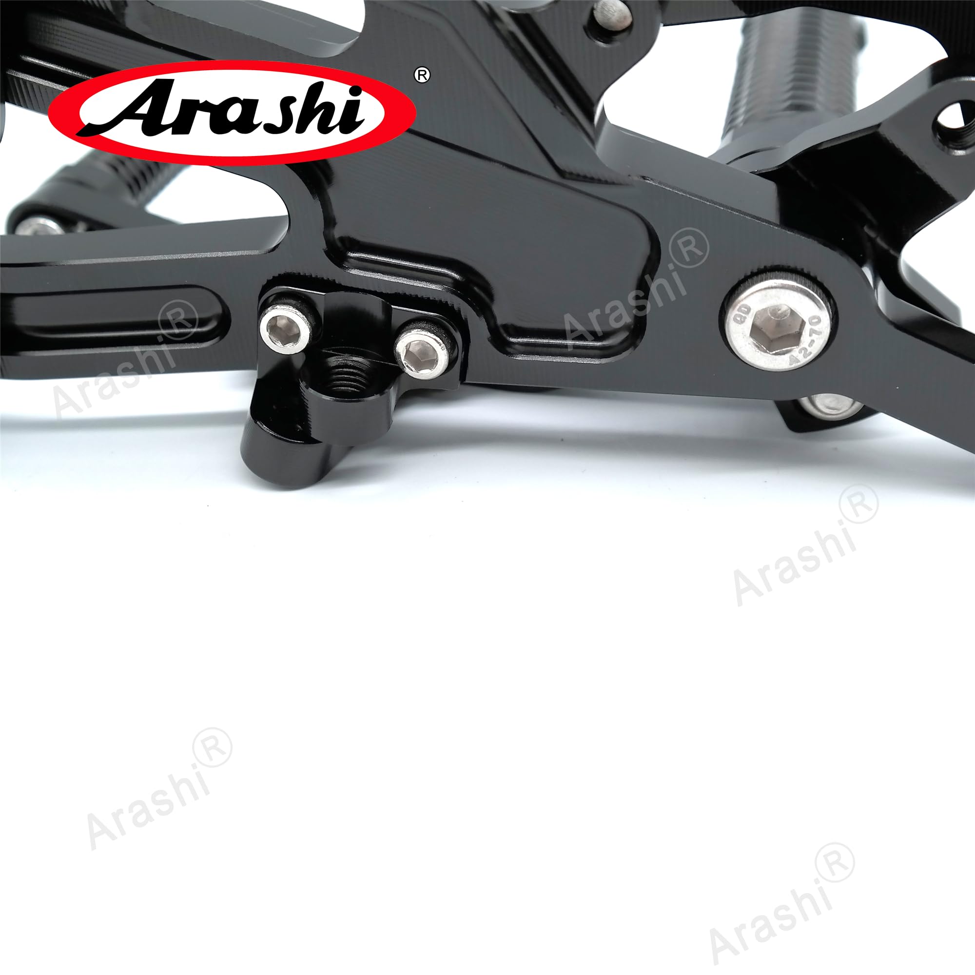 Arashi(Version 2.0) Réglables Commandes Reculées pour DUCATl Panigale V4 V4S V4R 2018-2023 Accessoires Repose Pieds Arrière Pédales Noir
