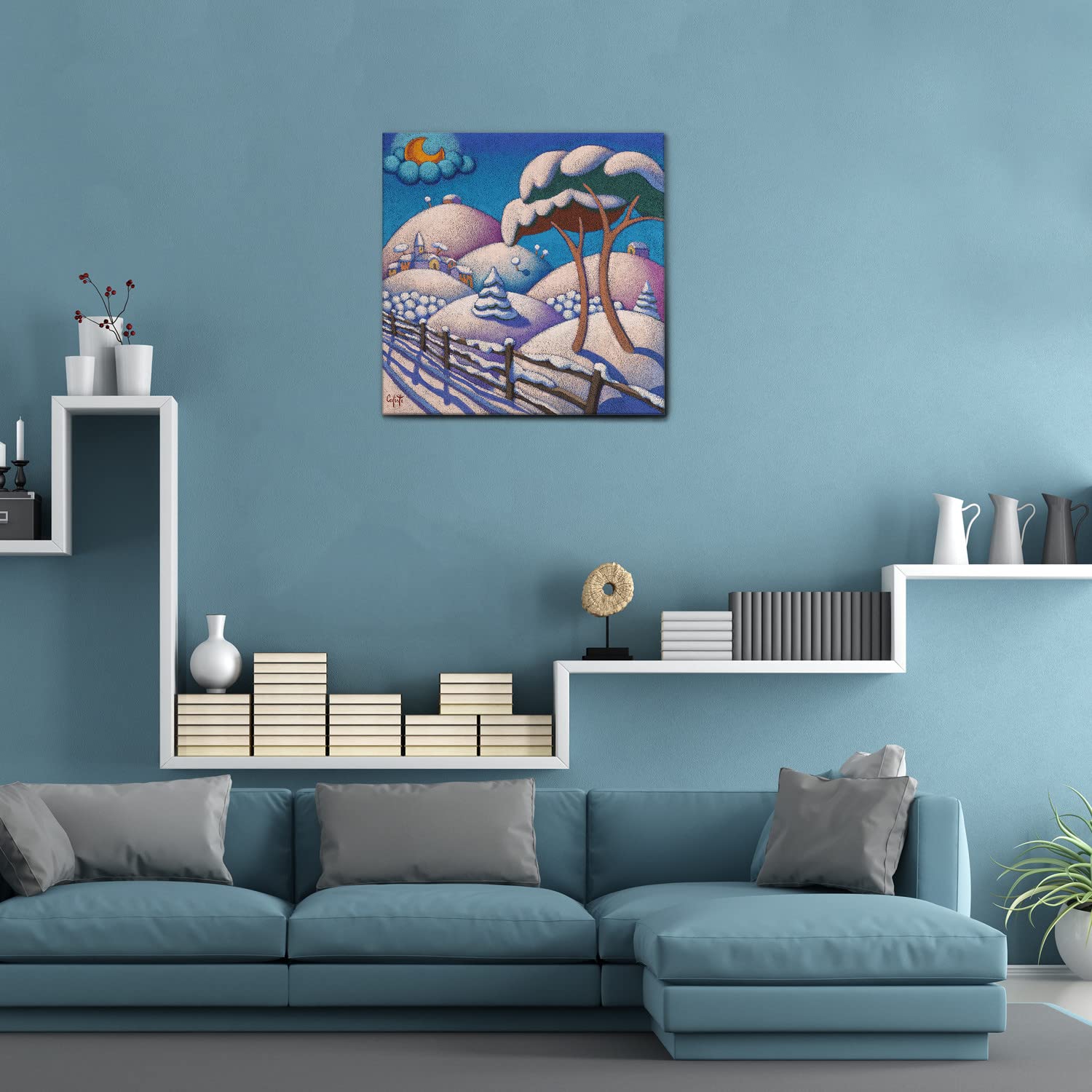 Quadro Su Tela 'Montagne Verdi' Di Stefano Calisti - 140x70 Cm, Pronto Da Appendere - Foto 8