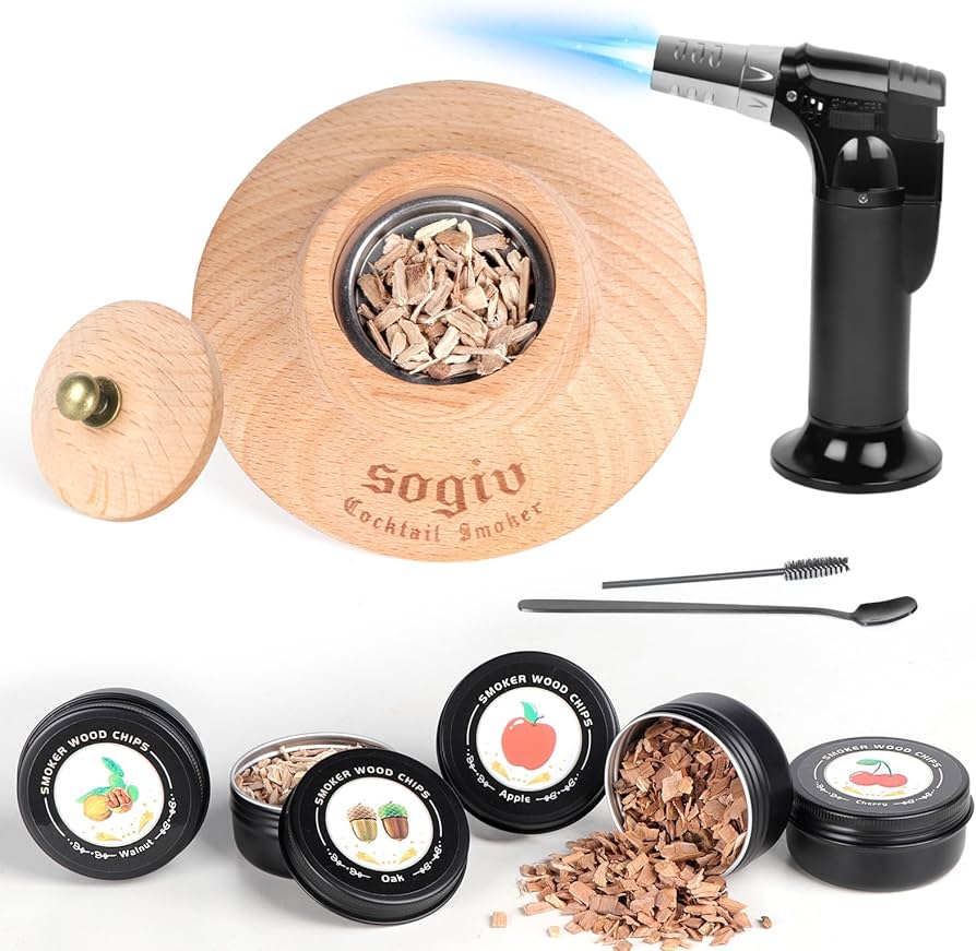 燻製器カクテルスモーカー 4種類チップ 説明書 レシピブック付 (黒) Amazon | QuiExact カクテルスモーカーキット 16点セット トーチ