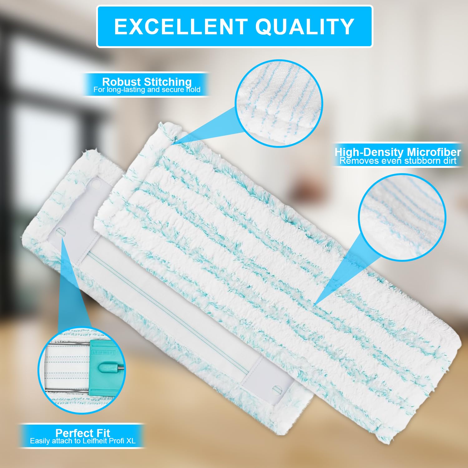 Juego de 3 Fundas de Repuesto para Limpiaparabrisas,Repuesto para Leifheit Profi XL,Microfibra Recambio para Leifheit Profi XL para Todo Tipo de Suelos