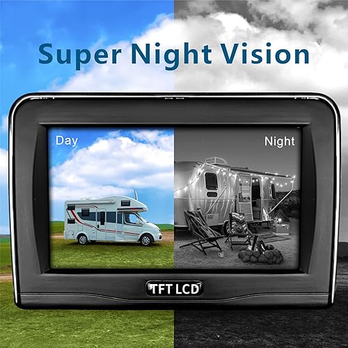 Miniatura 6 de MHCABSR Cámara de respaldo inalámbrica magnética con monitor de 4.3 pulgadas, sistema de cámara de respaldo con batería recargable para automóvil,