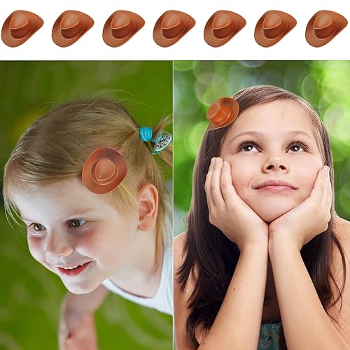 Miniatura 3 de 12 pinzas para el cabello para sombrero de vaquera occidental, pinzas de plástico para el cabello, lindos clips para sombrero de vaquero, pinzas
