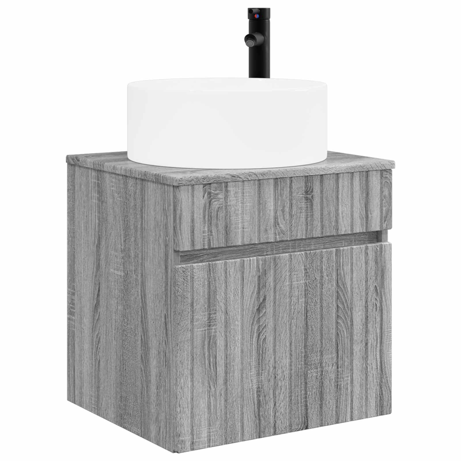 Vidaxl Greysonoma Wall-Mounted Sink Vanity Grey Sonoma 49 X 44.5 X 65.5 Cm,