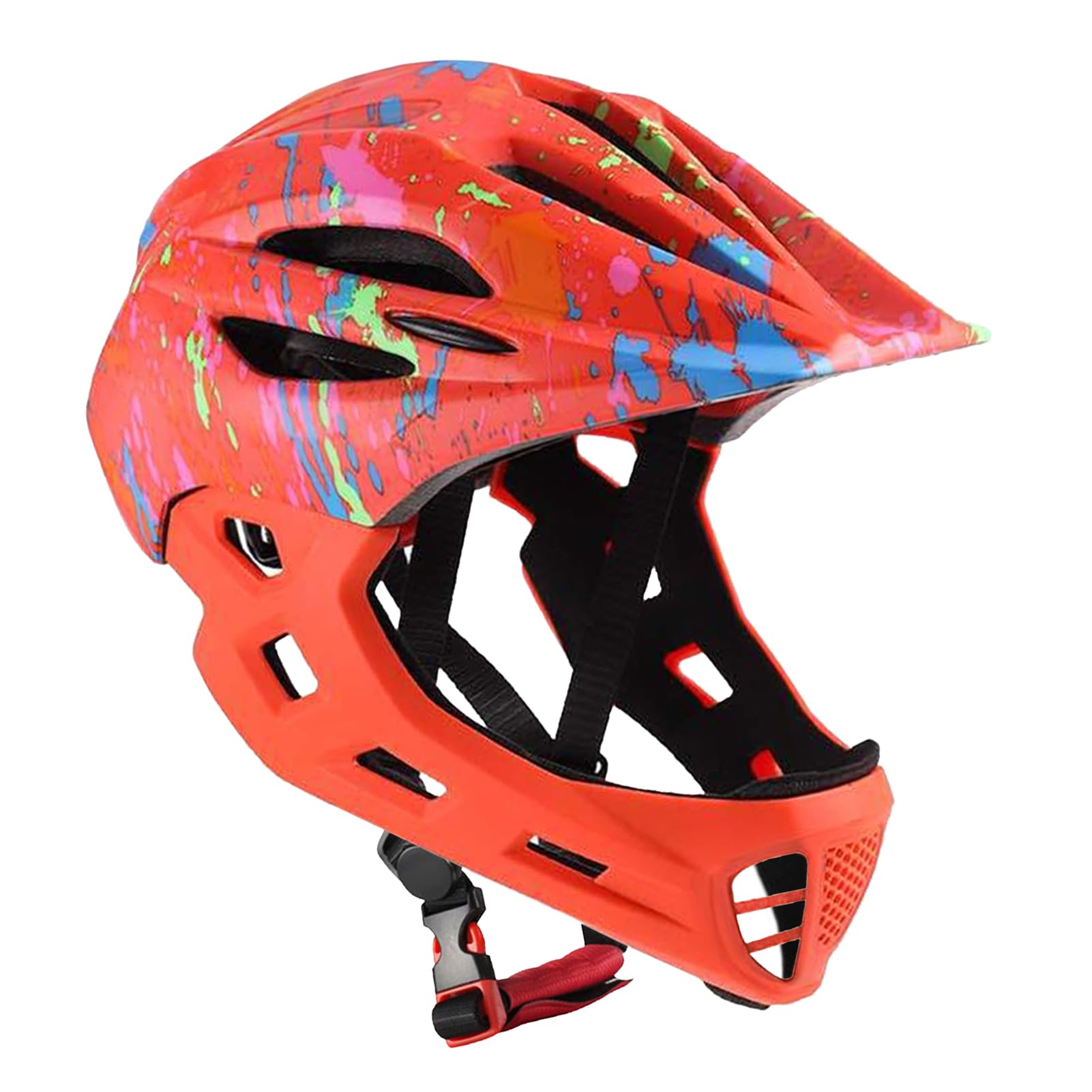 Full Face Adjustable Kids Bike Helmets, Lightweight Toddler Helmets with LED Light, Ventilation, for Sun Protection with Sponge Pad (M) — view 4