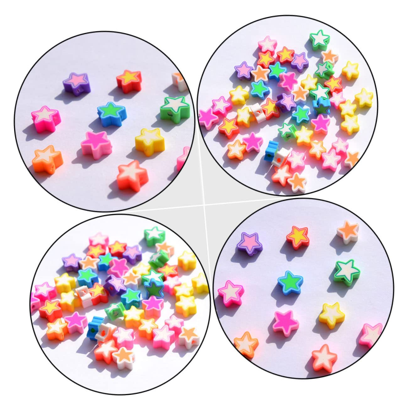 jojofuny 5 Set Perline Argilla Polimerica Colorate Per Braccialetti Da Ciondoli Forma Stella Per Gioielli Fai Da Te Materiale Resistente E Duraturo Per Creare Braccialetti 200 Pezzi*5