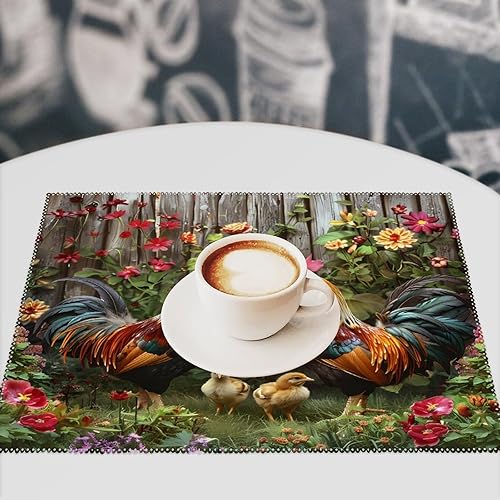 Miniatura 7 de Juego de 6 manteles individuales resistentes y lavables para decoración de mesa de cena y fiesta