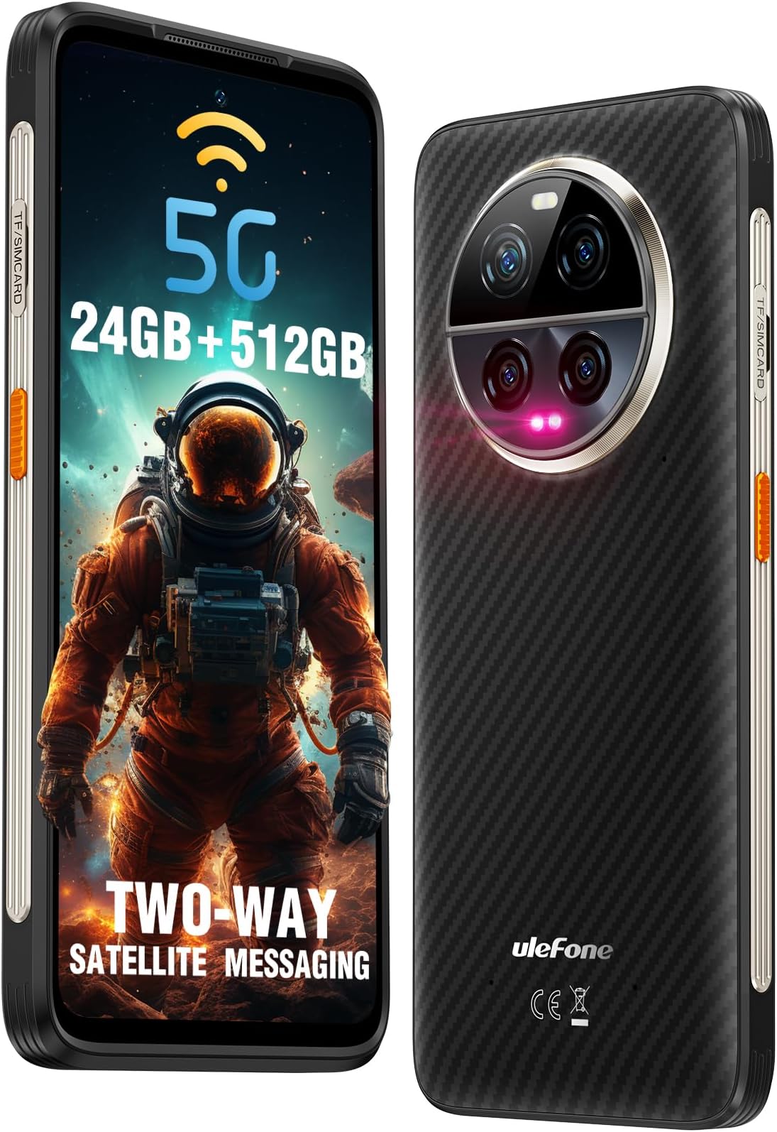 Ulefone Armor 23 Ultra 5G Unlocked Rugged Phone, Supported Satellite Messaging, 24GB+512GB MTK Dimensity 8020, 50MP+64MP+50MP+8MP, 120W Fast Charging, 6.78" FHD+ 120Hz, Android 13 Dual 4G Smartphone