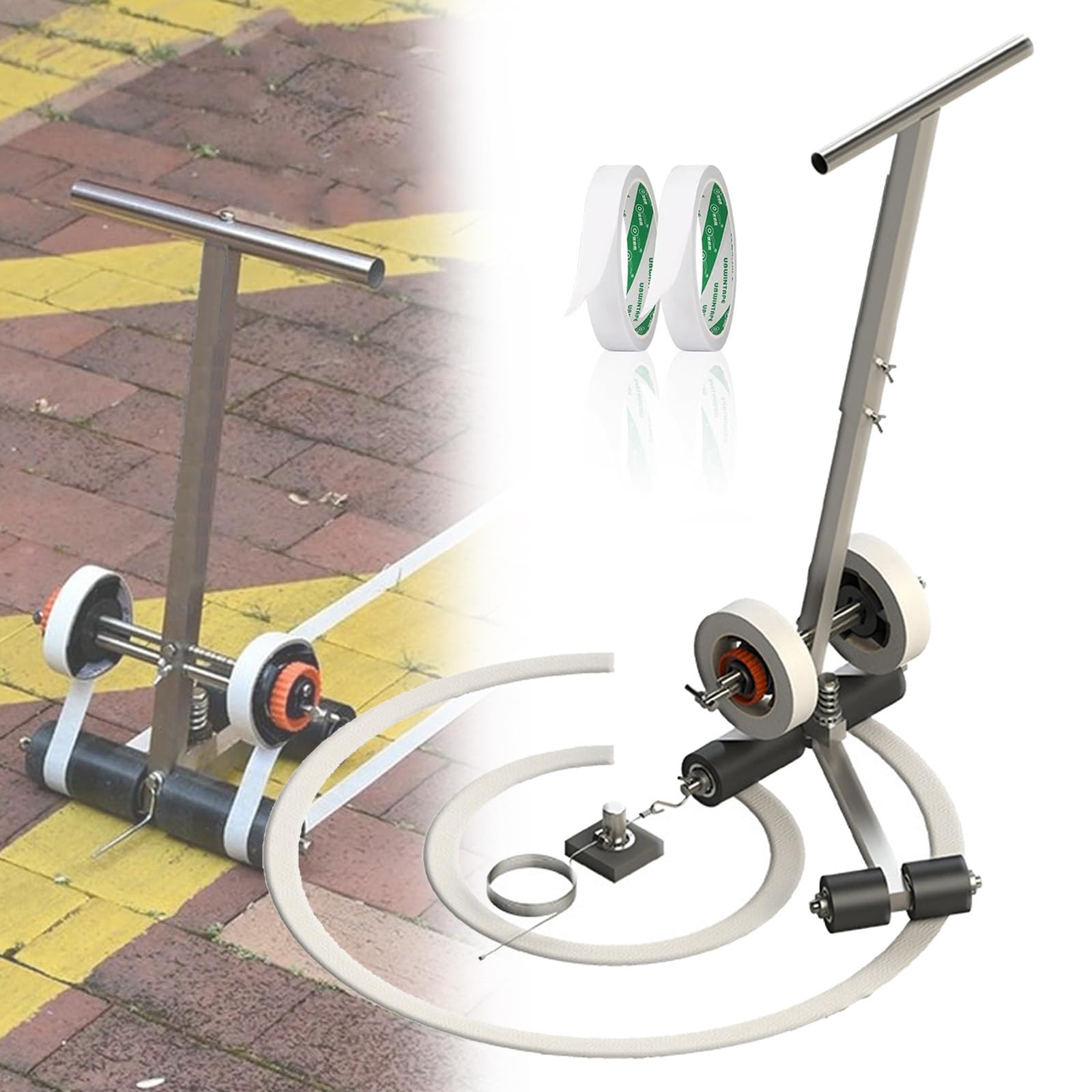 asdchZen Striping Line Marking Machine, Line Striping Machines Masking Tape Marking Equipment With Drawing Circle Kit, For Basketball Courts, Road Warning And Parking Space