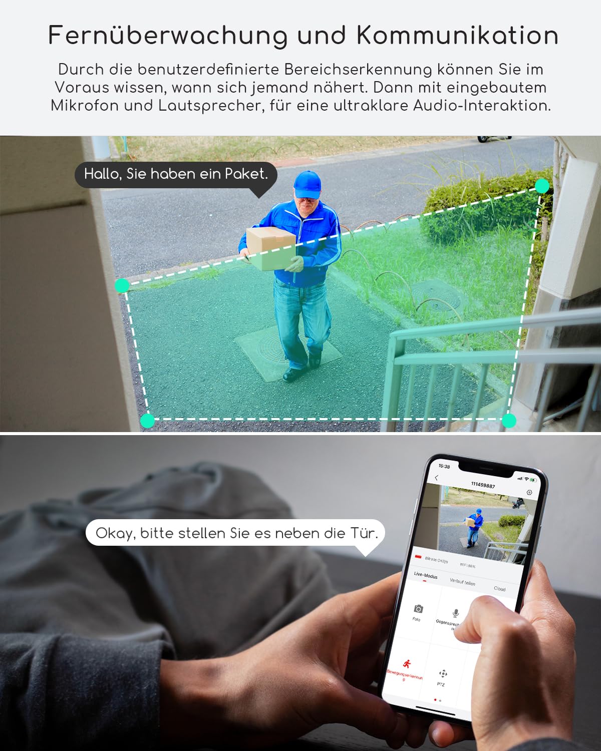 COOAU 5MP Überwachungskamera Aussen mit Solarpanel - 4dBi Kamera Überwachung Aussen Akku - WLAN Outdoor Kamera mit H.265-Videokomprimierung | 4 Spotlight | Cloud-Speicher | 2.4GHz
