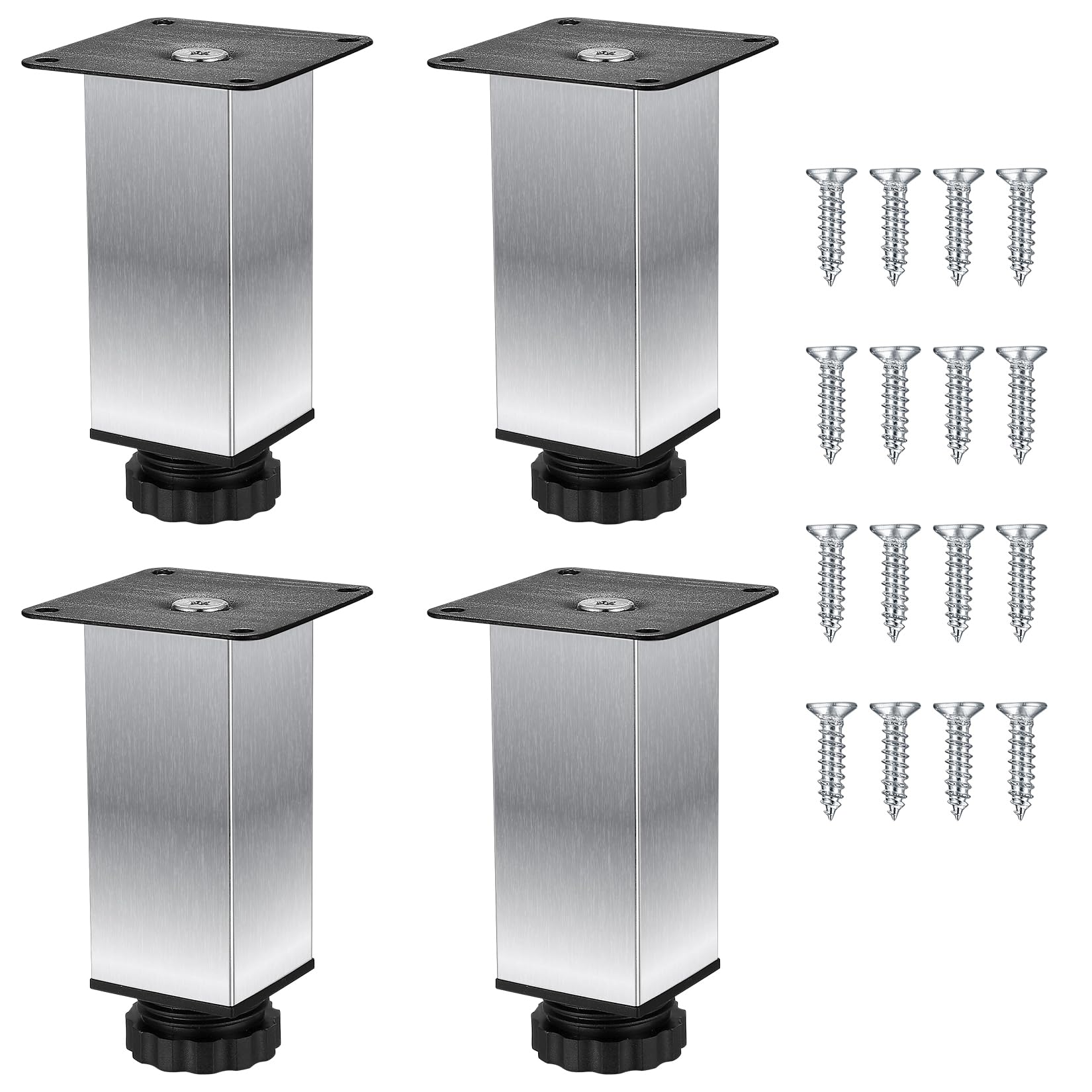 Piedini Regolabili Per Mobili - Set Da 4 Gambe In Acciaio Con Viti - Altezza 0-15mm Per Letti E Divani - Foto 14