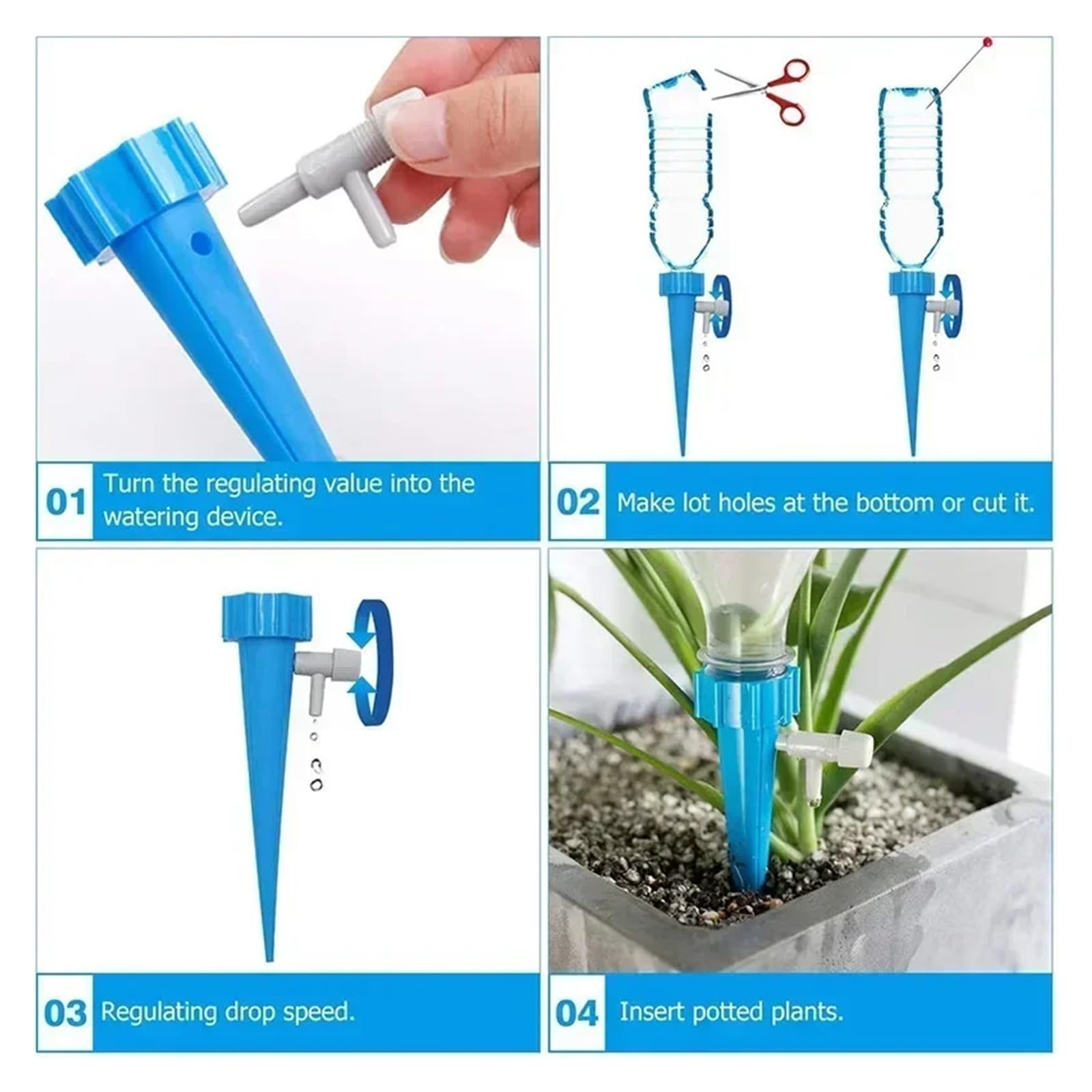 Kit de riego por goteo automático autorriego for jardín de plantas | Gotero de agua automático ajustable for plantas de invernadero y jardín.(48PCS-MIx)