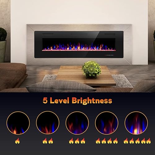Miniatura 5 de R.W.FLAME - Chimenea empotrable ultrafina para pared (30 y 60 pulgadas)