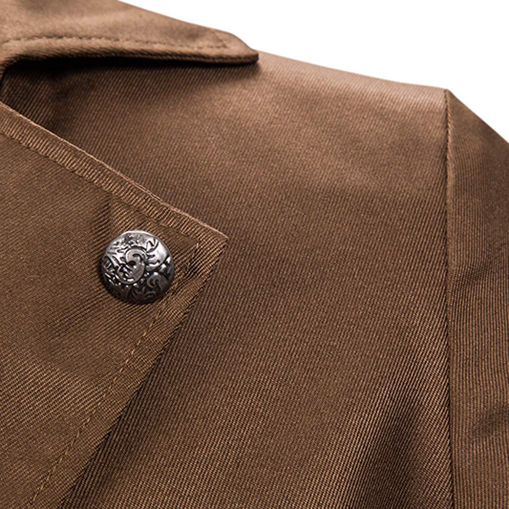 Sakko Herren Mantel Frack Jacke Gothic Gehrock Praty Outwear (Coffee, XXL)