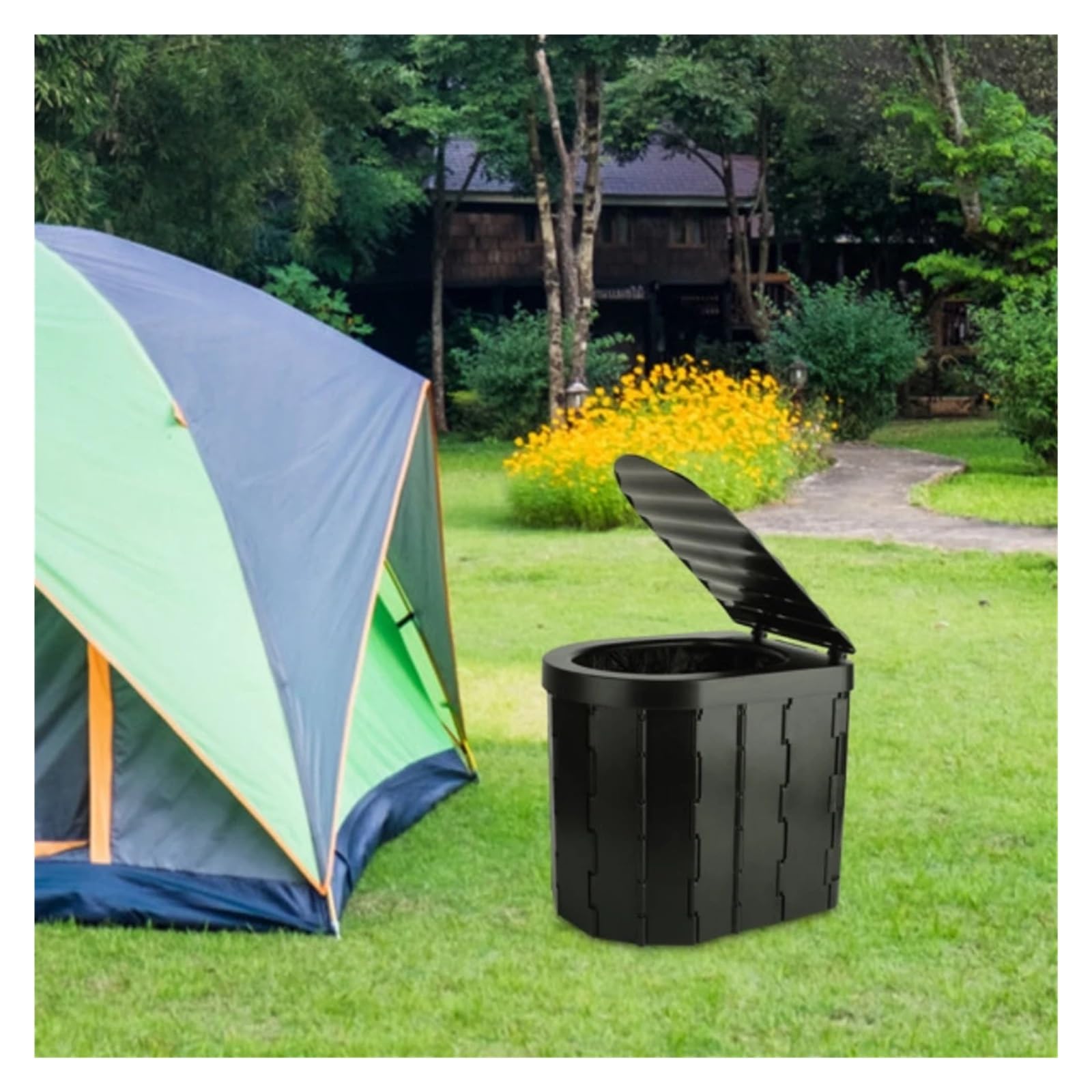 Inodoro Plegable Inodoro Plegable Portátil For Acampar, Práctico Montar En El Automóvil, Viajes Al Aire Libre, Orinal