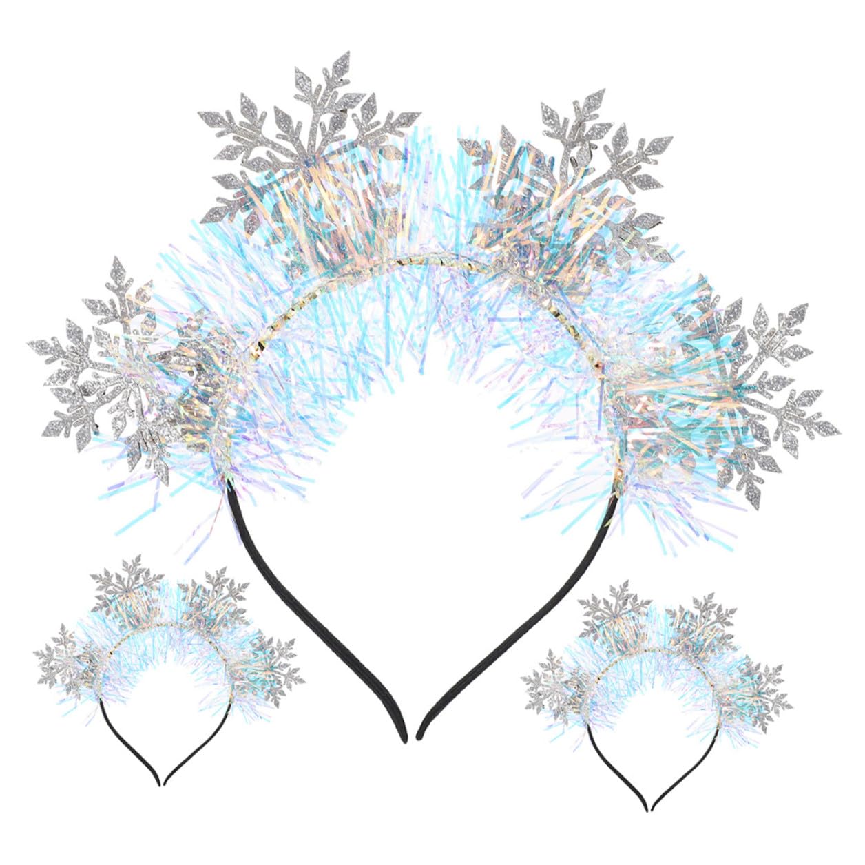 GANAZONO 3pezzi Fascia per Capelli Invernale Donna Fiocchi di Fascia per Capelli Natalizia Glitter per Feste da Donna