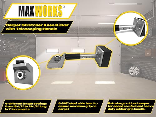 Miniatura 6 de MaxWorks 80742 - Rodillera con mango telescópico, regular, color plateado