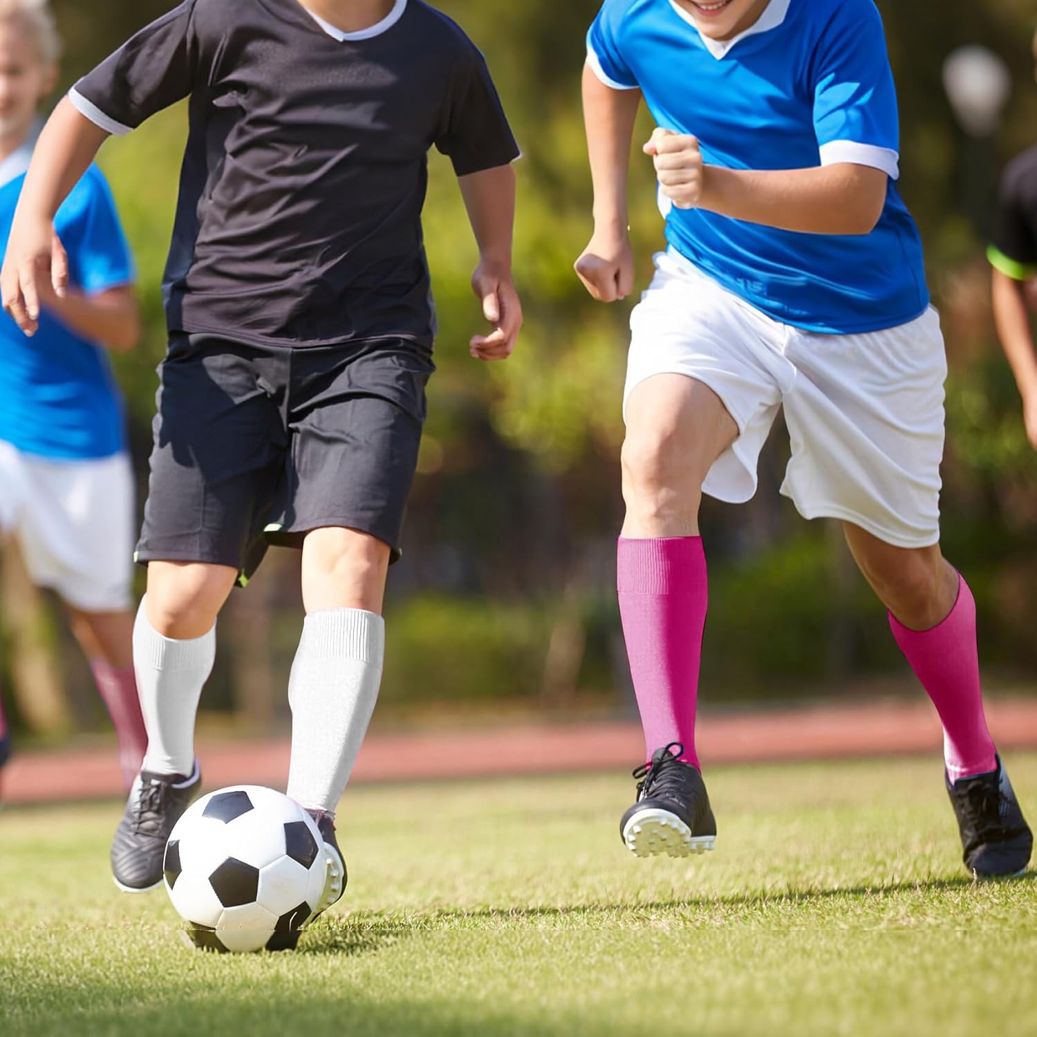 XZQTIVE 3 Pairs of Baseball Softball Socks and 1 Baseball Softball Belt Combo Set Knee-High Soccer Socks for Kids Youth Adult - Image 2