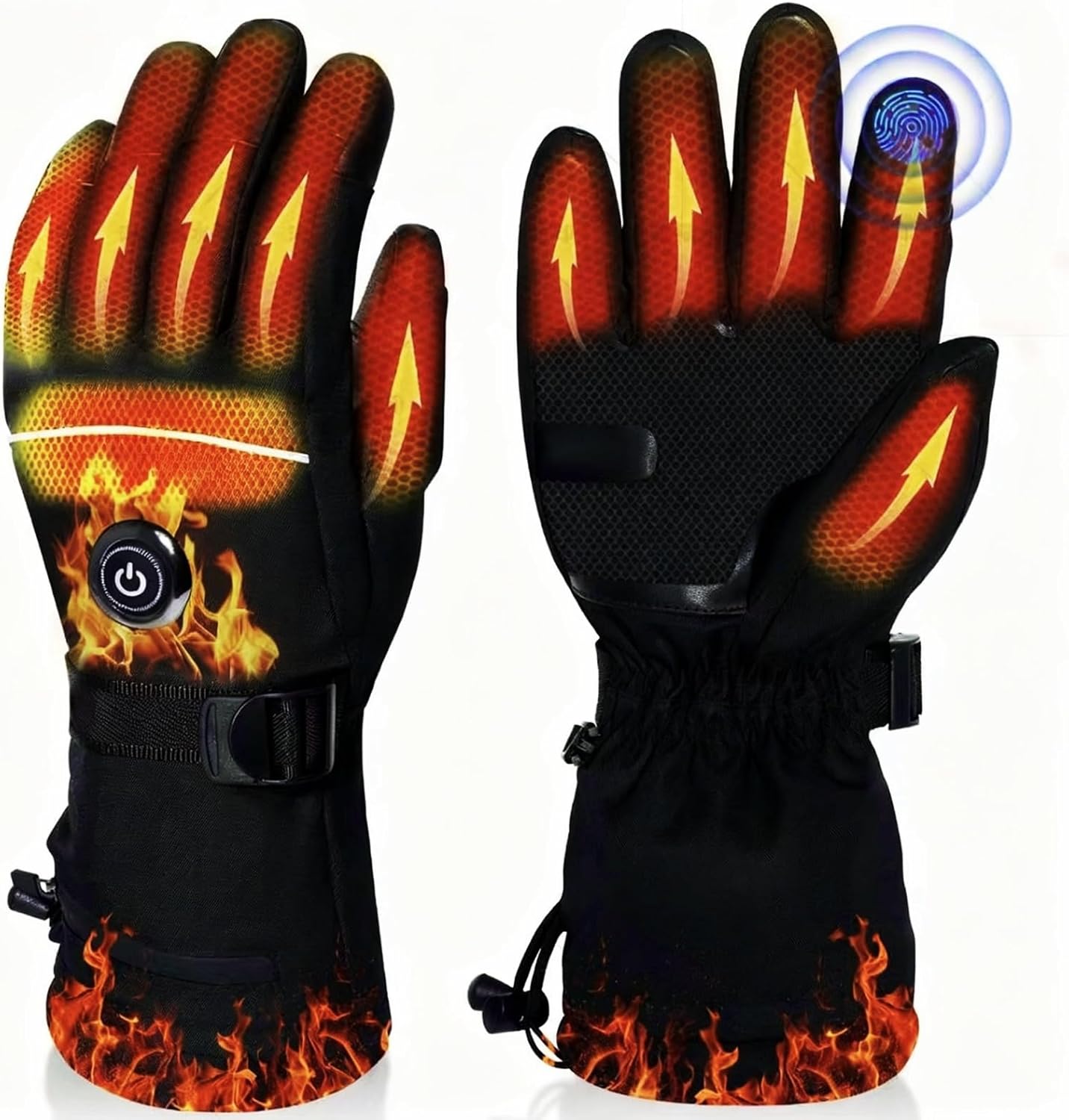 Heated Gloves for Men & Women, 2025 Rechargeable 5V 6000mAh Battery Powered, Touchscreen Waterproof for Arthritis Hands, Skiing, Motorcycling, Hiking, Camping, Fishing, Hunting