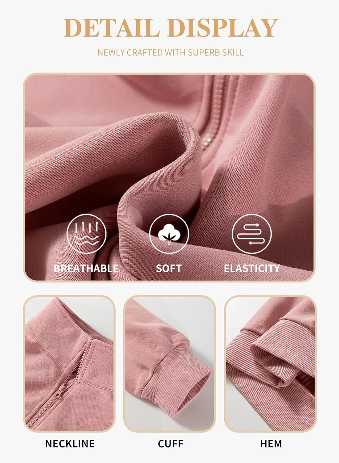 Eytino Plus Size Sweatshirt for Women Half Zip Quarter Zipper Pullover Hoodies Tops(1X-5X) - Image 5