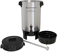 Vista 7 de West Bend Coffee Urn Highly-Polished Aluminum Features Automatic Temperature Control with Cup Per Minute Brewing and Easy Clean Up Includes