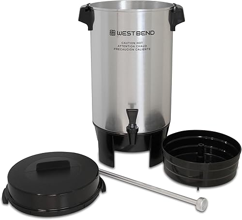 Miniatura 7 de West Bend Coffee Urn Highly-Polished Aluminum Features Automatic Temperature Control with Cup Per Minute Brewing and Easy Clean Up Includes