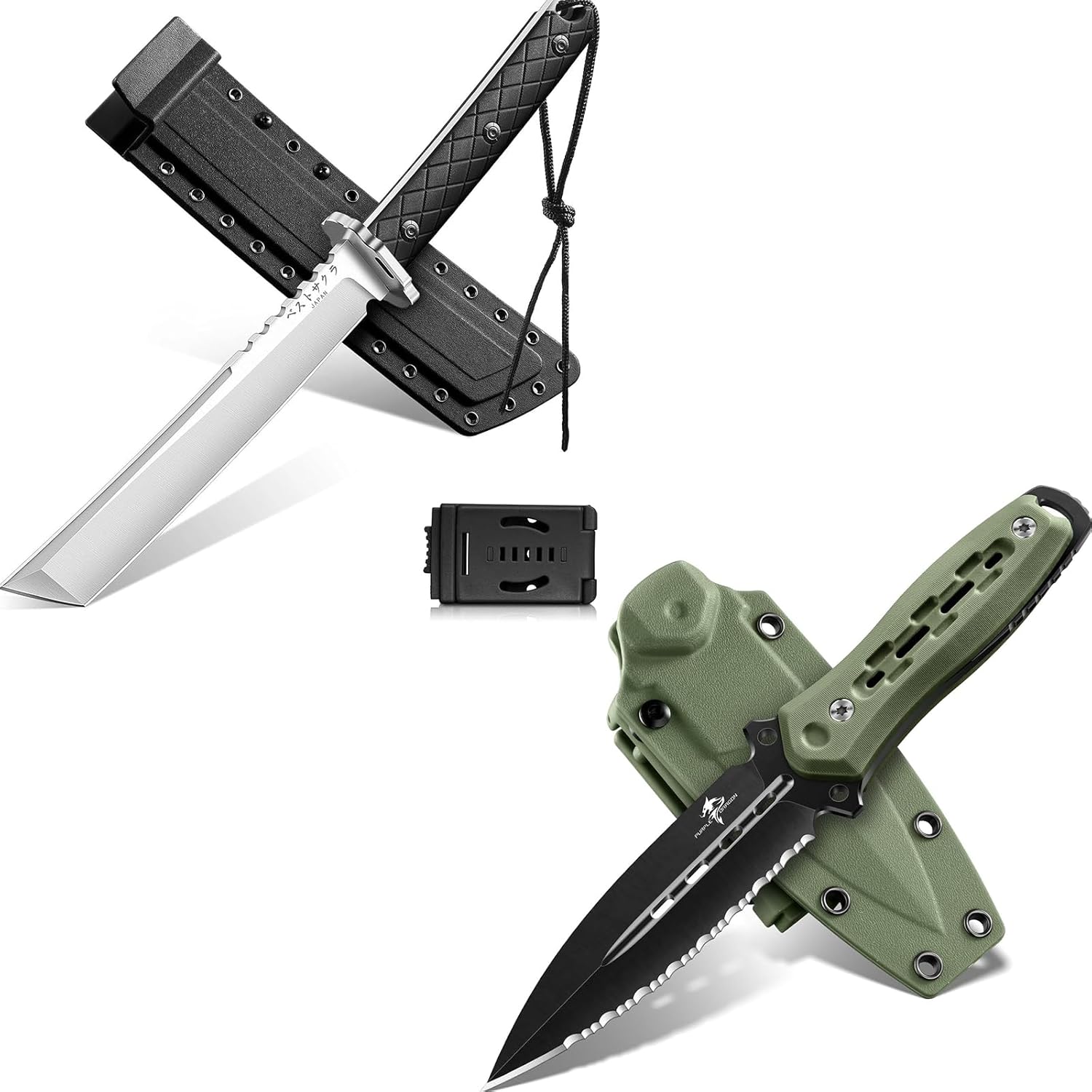 Purple Dragon Outdoor Knife - Japanese Tanto Knife with Kydex Sheaths