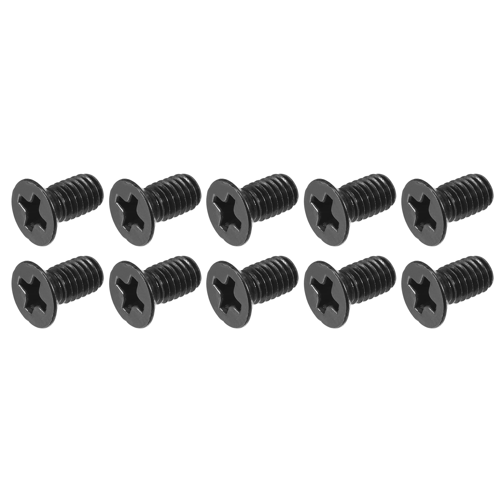 METALLIXITY Phillips Flat Head Screws (M4 x 8mm) 50Pcs, Carbon Steel Machine Screws - for Glasses Watch and Other Small Electronics, Black