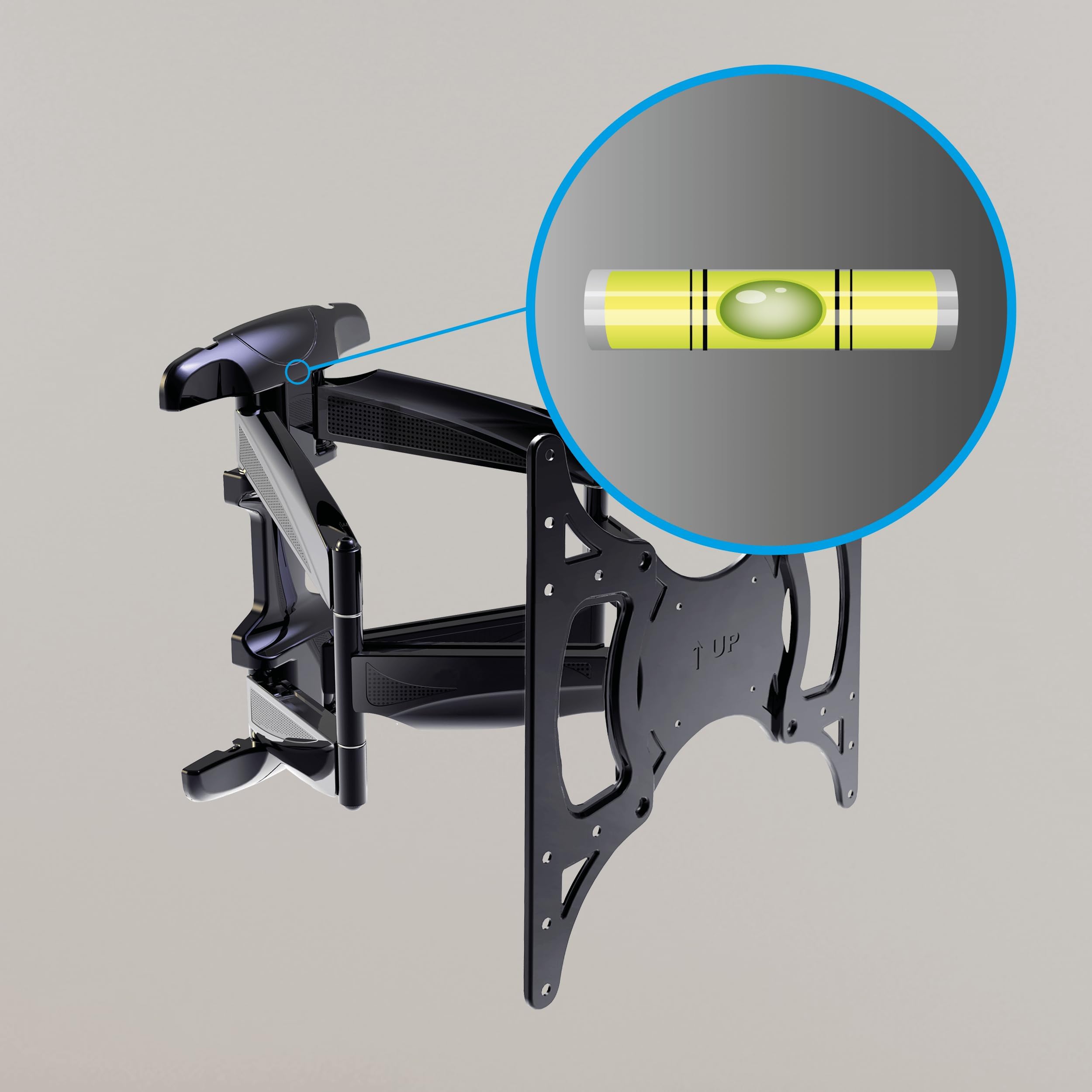 TechniSat TECHNIMOUNT FLEX - support mural flexible pour téléviseur à écran plat (charge de 45kg, inclinaison de l'écran, passage des câbles intégré, mesure VESA, niveau à bulle, pivotant, extensible)