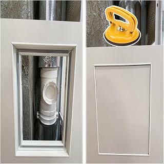 8 10 12 14 16 20 24 26 28 30 in Hidden Large Access Door for Plumbing, Tile-Ready Design Aluminum Access Panel, Attic Door Wall Hole Cover Panels with Suction Cup(65x65cm/26x26in)