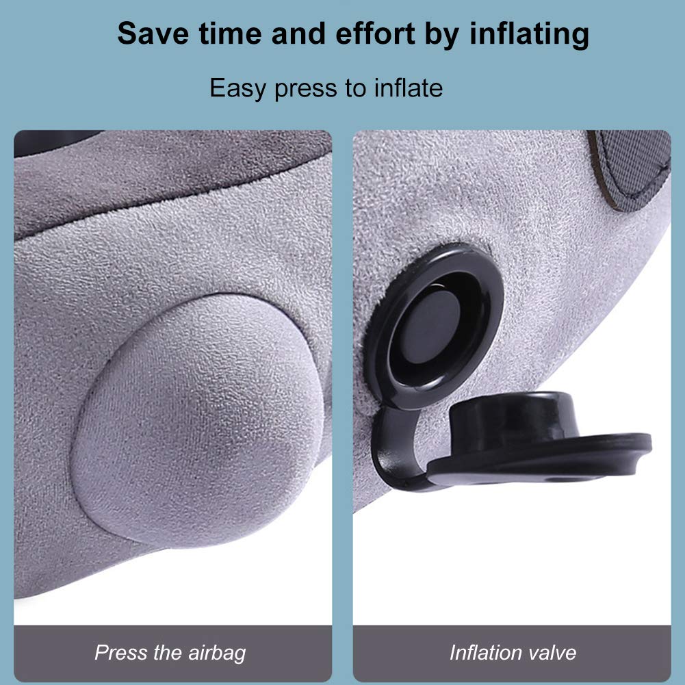 6D Tridimensional Masajeador Cervical Inflable Portátil Presionando Almohada En U Masajeador De Cuello Masajeador USB Masajeador De Viaje Recargable XZWLD
