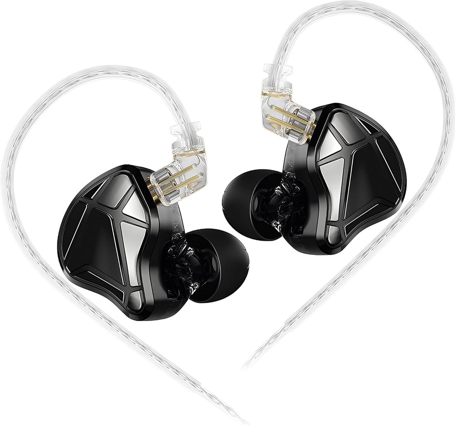 KZ Axas FPS Gaming Earphones with Hi-Fi Drivers,Detachable Cable,Portable Sound Card,Esports Wired Earbuds for PC,Switch etc (Black, with Microphone)