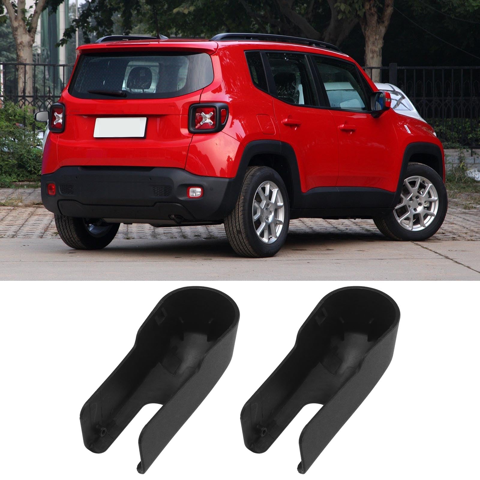2 szt. Osłona nakrętki ramienia wycieraczki tylnej szyby kompatybilna z Jeep Renegade 2015-2022 OE 22923599 Osłona wahacza tylnej wycieraczki samochodu
