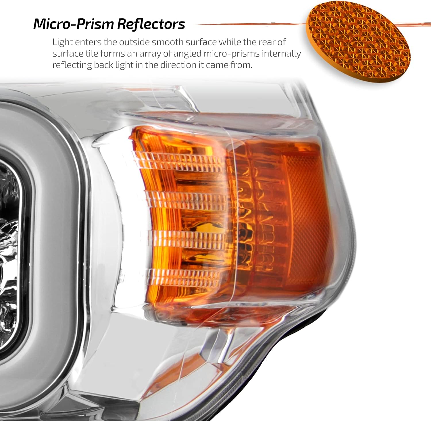AKKON - Fits 2010-2013 Toyota 4Runner [C-Tube Bar] LED Parking Chrome Headlights Pair Driver Left+Passenger Right Replacement
