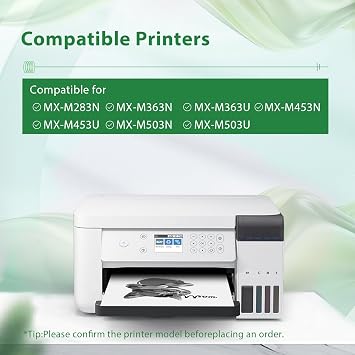 MX 500NT Black Toner Cartridge Compatible for Sharp MX-500NT MX-M283N MX-M363N MX-M363U MX-M453N MX-M453U MX-M503N MX-M503U Printer High Yield 40,500 Pages 2 Pack