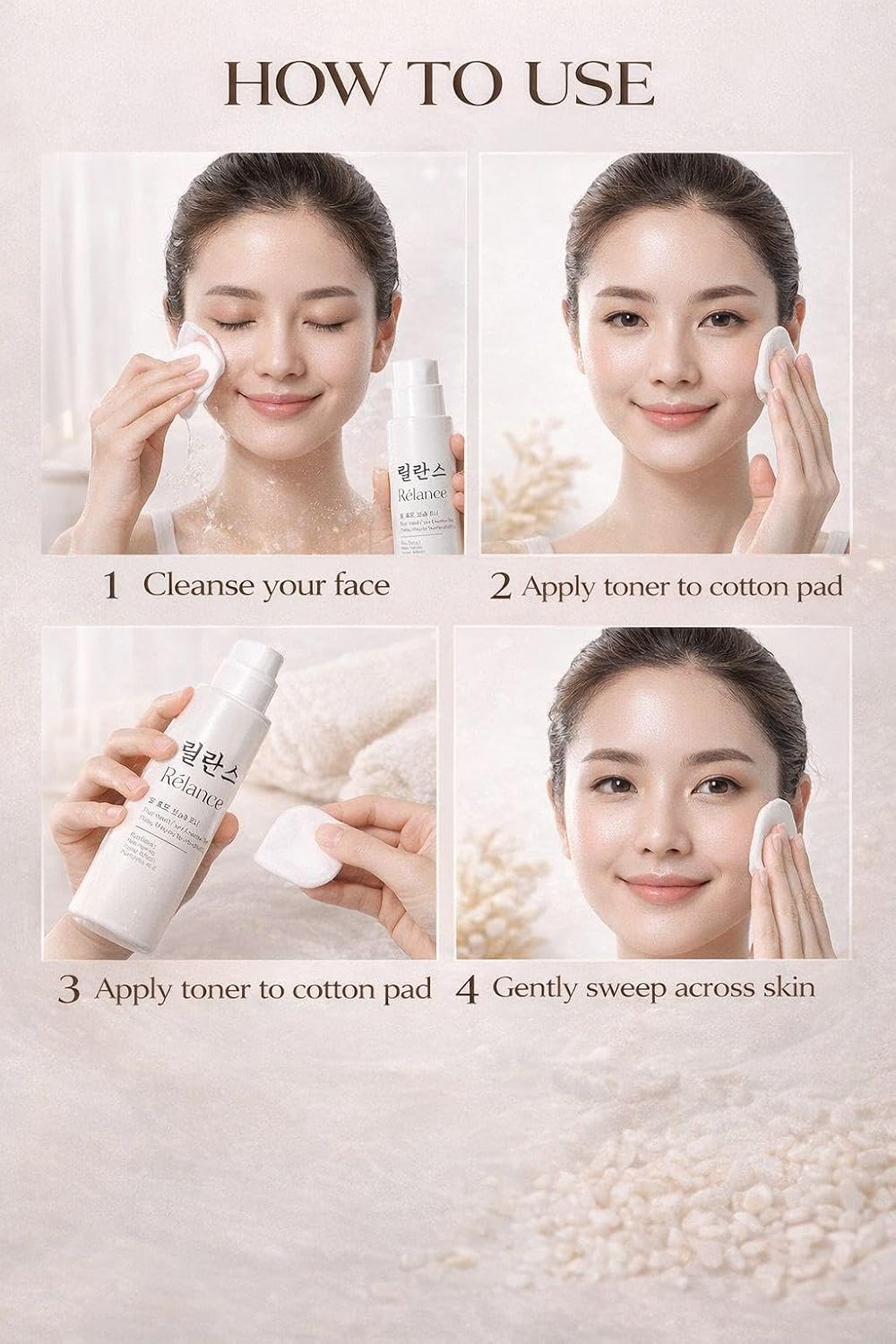 Rélance Rice Yeast Pure Essential Toner, with Niacinamide, Alpha Arbutin & Hyaluronic Acid, All Skin Types, 6.76 fl oz