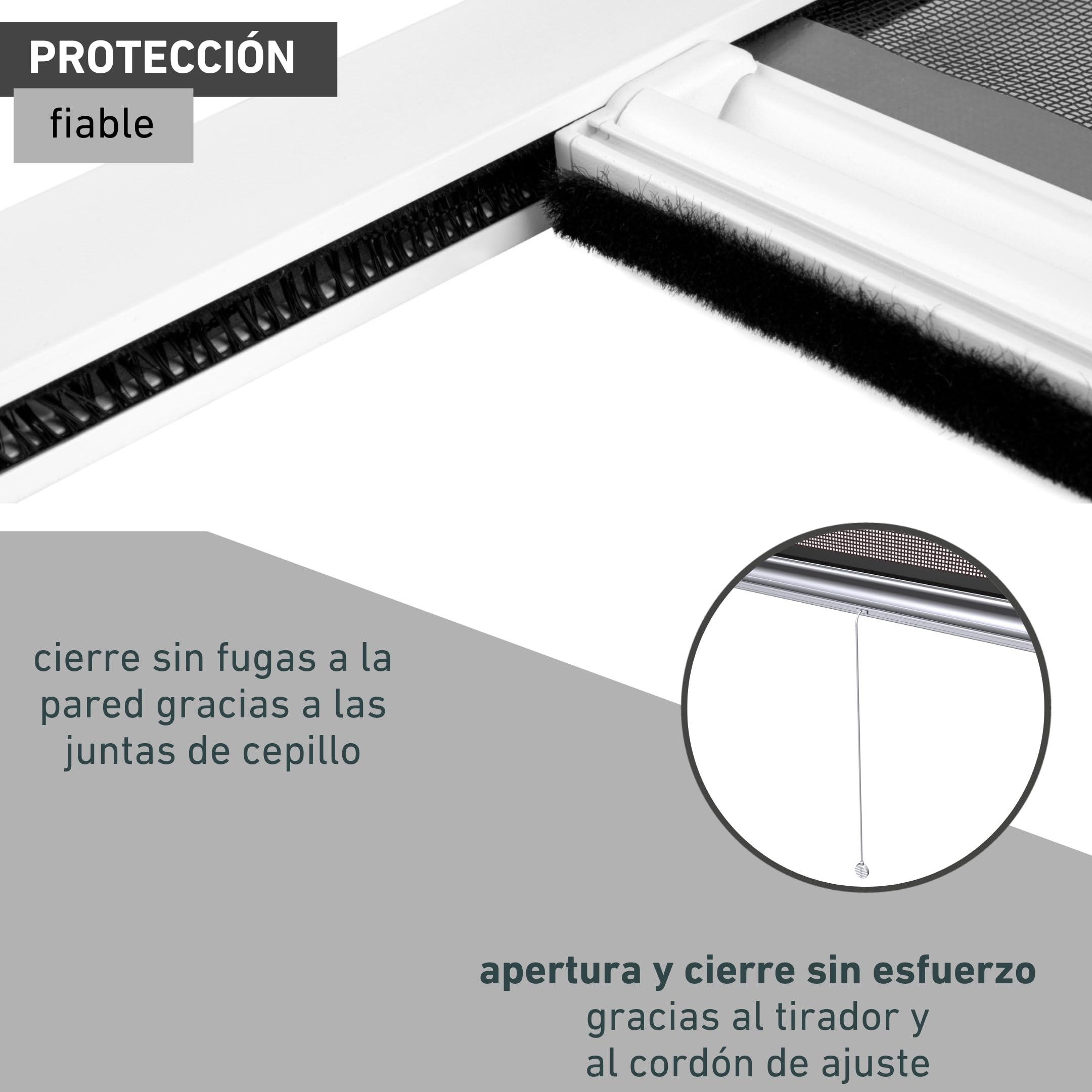 Windhager Cortina Enrollable, mosquitera, Marco de Aluminio para Ventanas, acortable Individualmente, 100 x 160 cm, Blanco, 04320