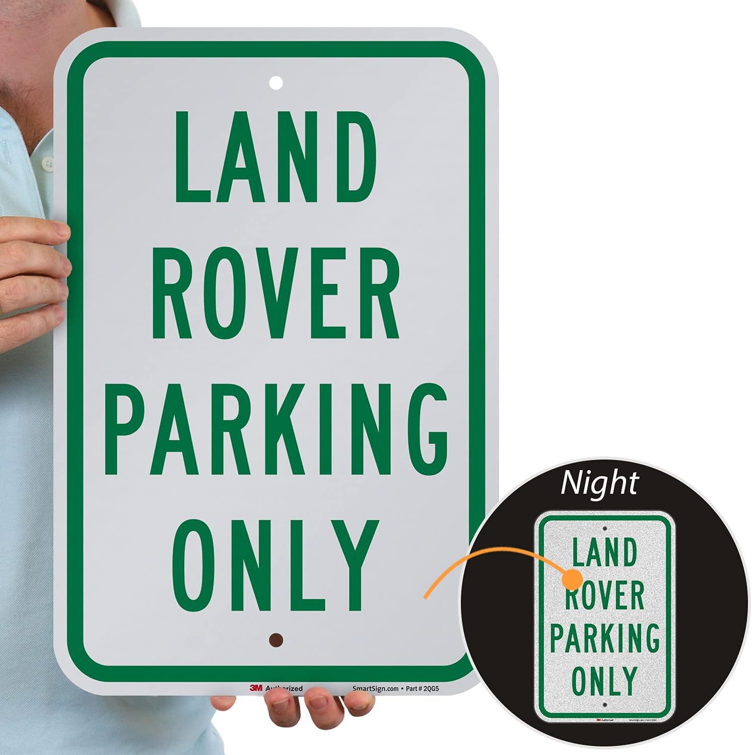SmartSign "Land Rover Parking Only" Sign | 12" x 18" 3M Engineer Grade Reflective Aluminum