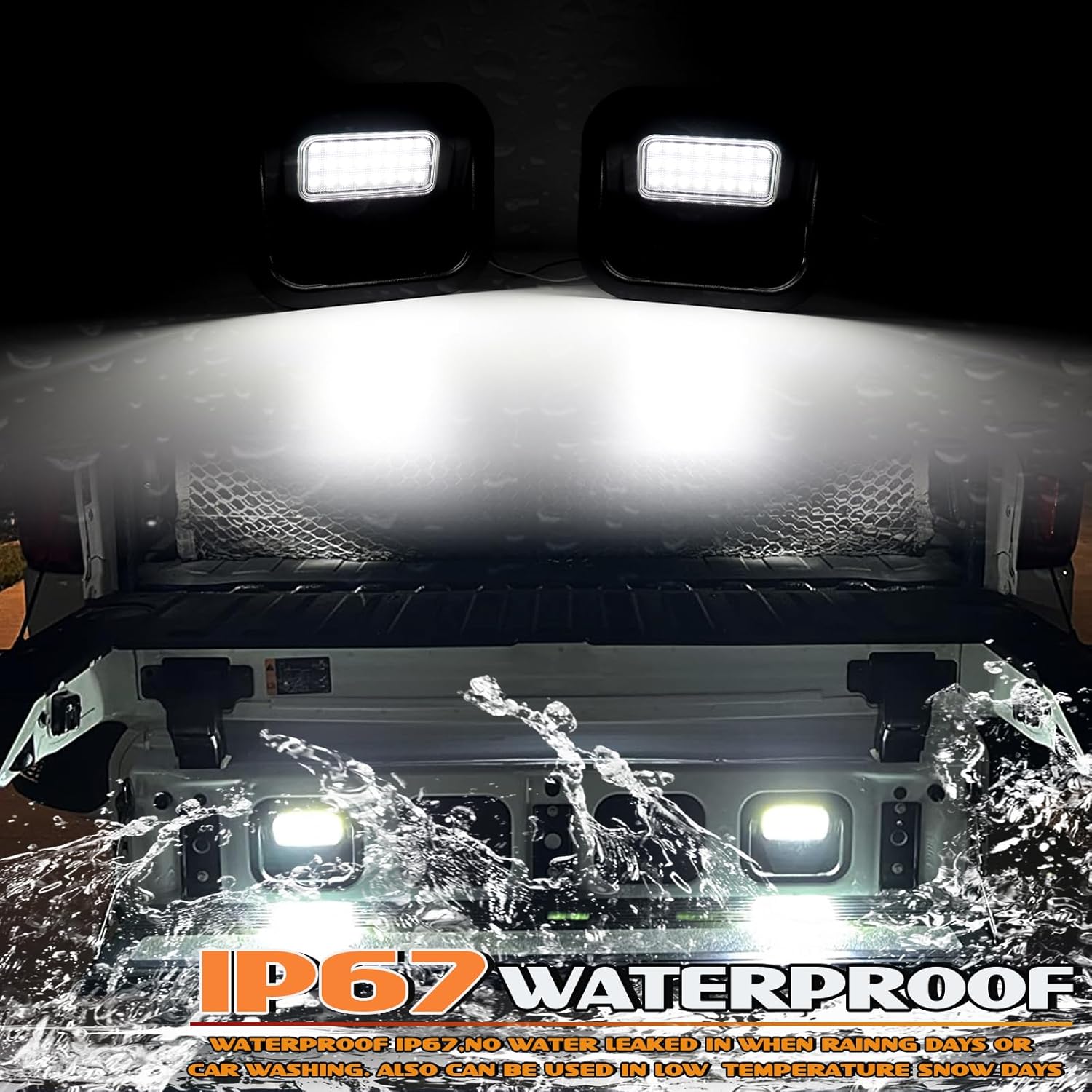 LED Tailgate Step Light Truck Bed Multi-Pro Lamp Assembly for GMC Sierra & Chevy Silverado 1500 2500 3500 HD 2020-2025, 2PCS White With Wiring Harness &Plastic pry bar accessories