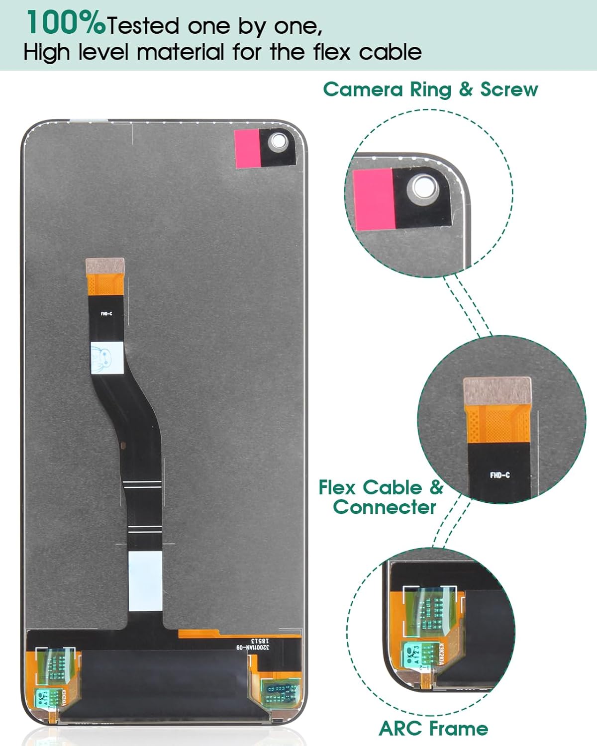 Screen Replacement for Huawei Honor View 20 / Honor V20 / Nova 4 VCE-L22 VCE-AL00 PCT-AL10 PCT-L29 Mobile Phone LCD Display Touch Digitizer Assembly Glass Repair with Tools(Black)