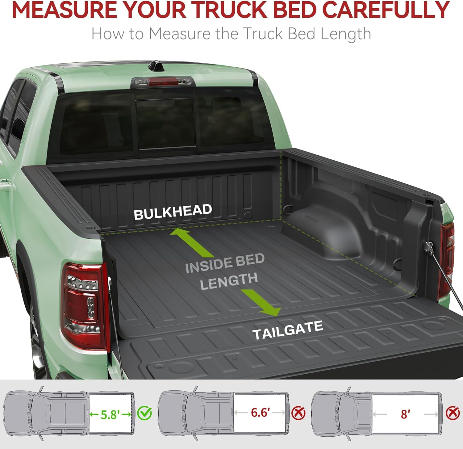 LEDKINGDOMUS Soft Tri-Fold Truck Bed Cover Fits for Chevy Silverado/GMC Sierra 1500 2014 2015 2016 2017 2018 | 5'10" (69.9") Bed Without Multi-Flex Tailgate
